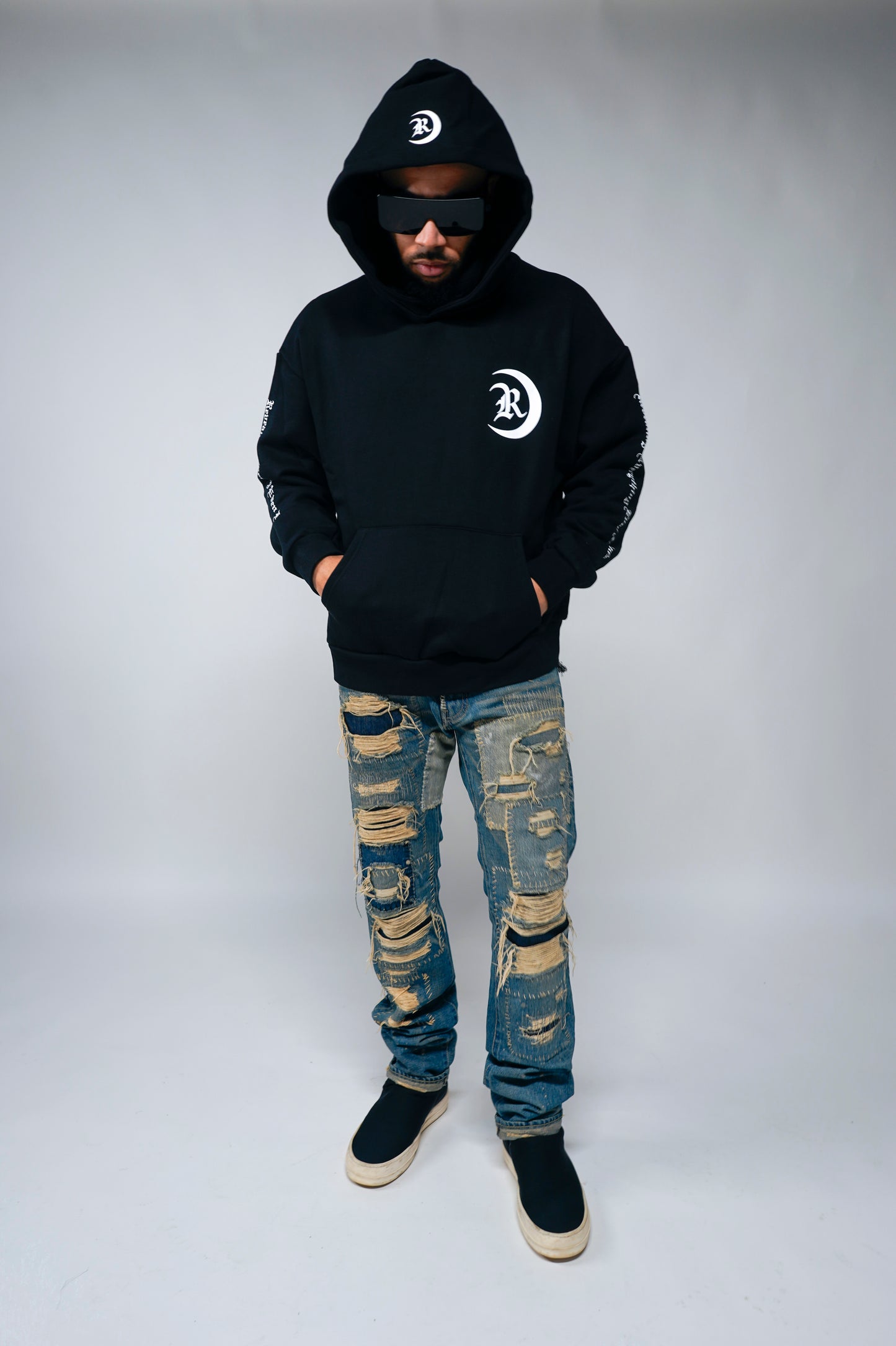 Black REED Logo Hoodie